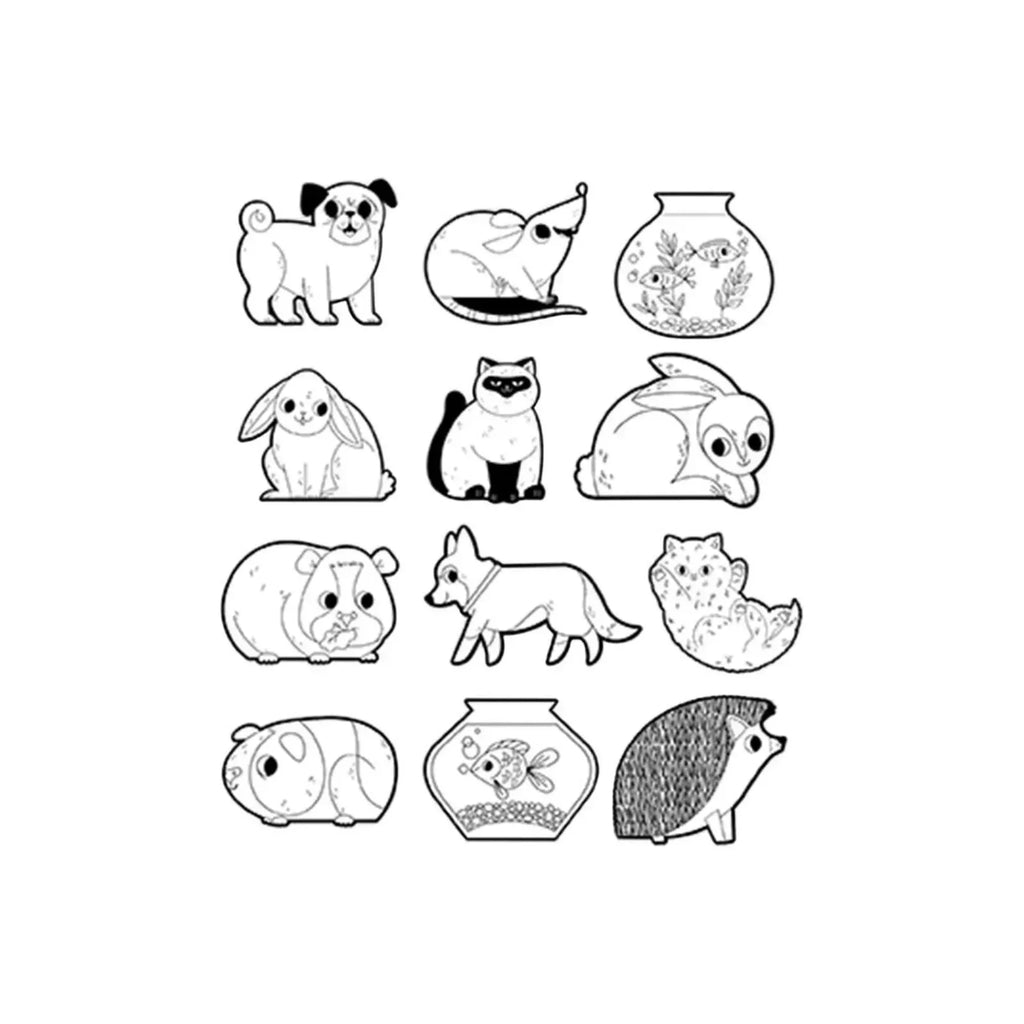 Crocodile Creek Playful Pets Colouring Stickers - Bobobiy