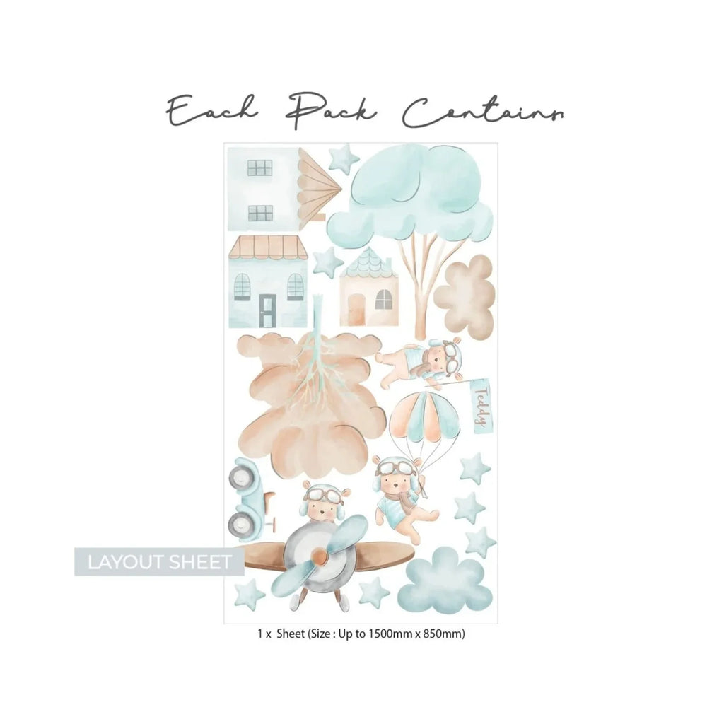 Live Vida Teddy Adventures Large Wall Stickers