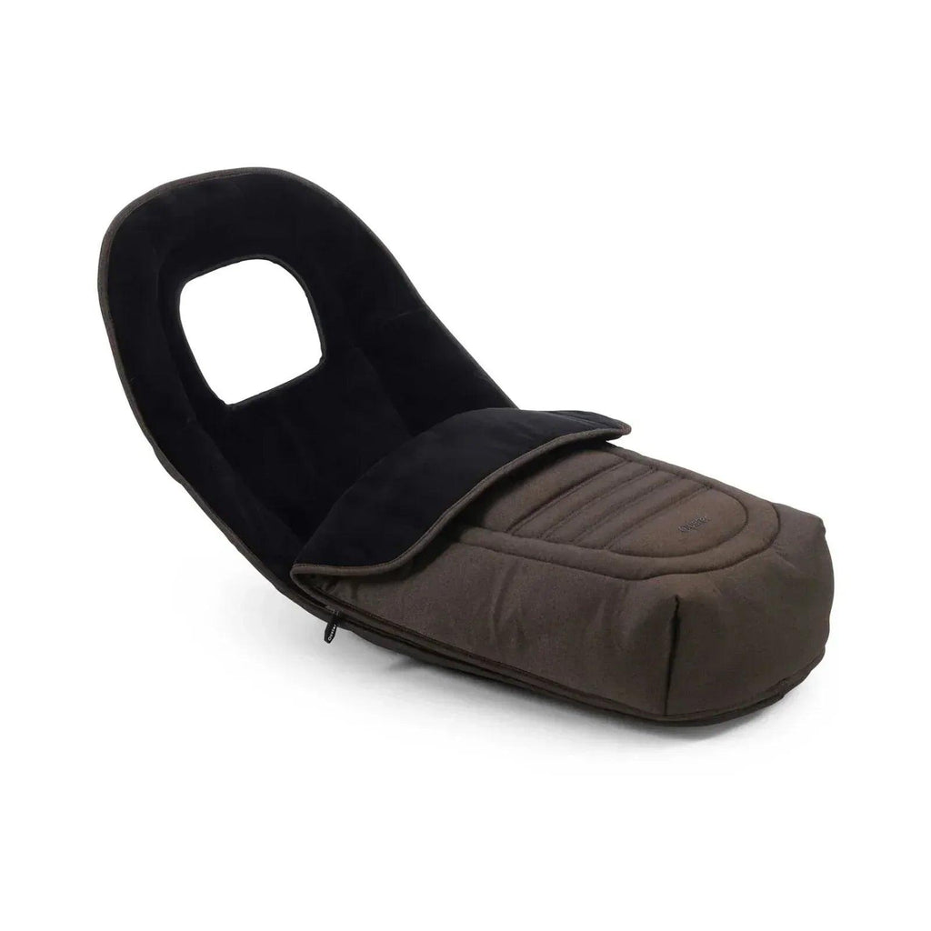Velvet carrycot insert with padded bolster and straps, dark and chocolate brown