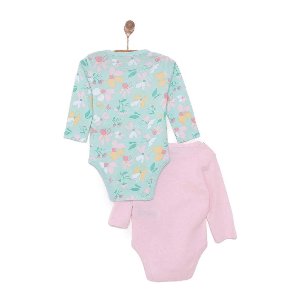 HelloBaby Girl 2-Pack Long Sleeve Bodysuit - Light Pink
