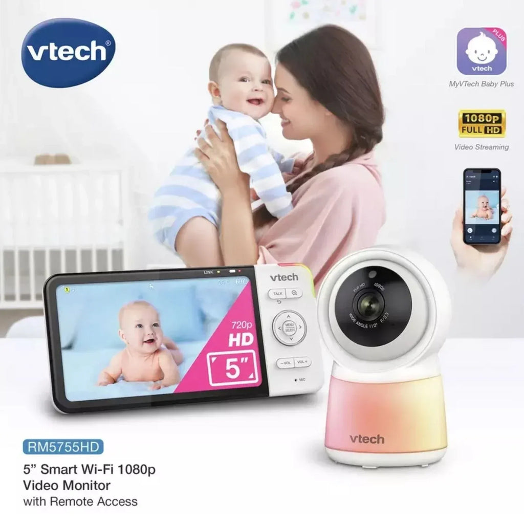 VTech RM5755HD 5" Smart Wi-Fi 1080p Video Baby Monitor - Bobobiy