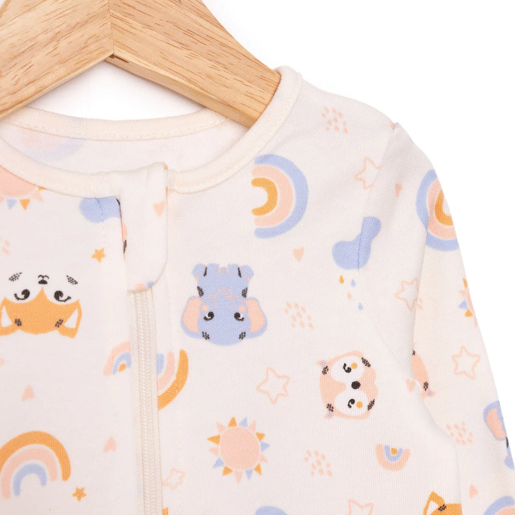 HelloBaby Newborn Girl Footed Jumpsuit - Beige