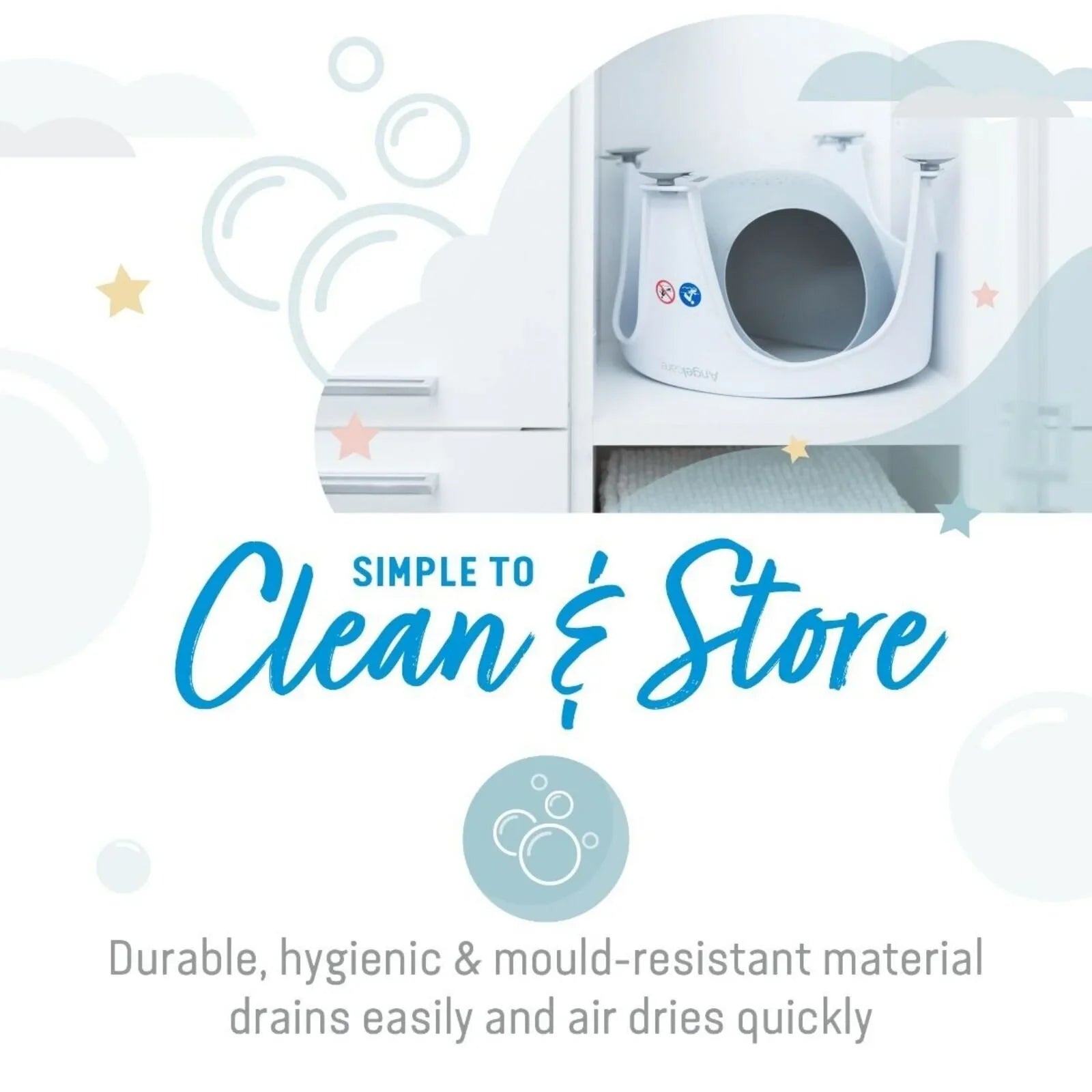 Angelcare Soft Touch Baby Bath Seat - Grey