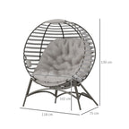 Outsunny Egg Chair with Cushion & Side Pocket Light Grey