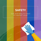 Safety graphic for foam blocks, soft PU leather cover with cleaning icon