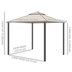 Two-tier roof gazebo stand with four corner legs and peaked canopy