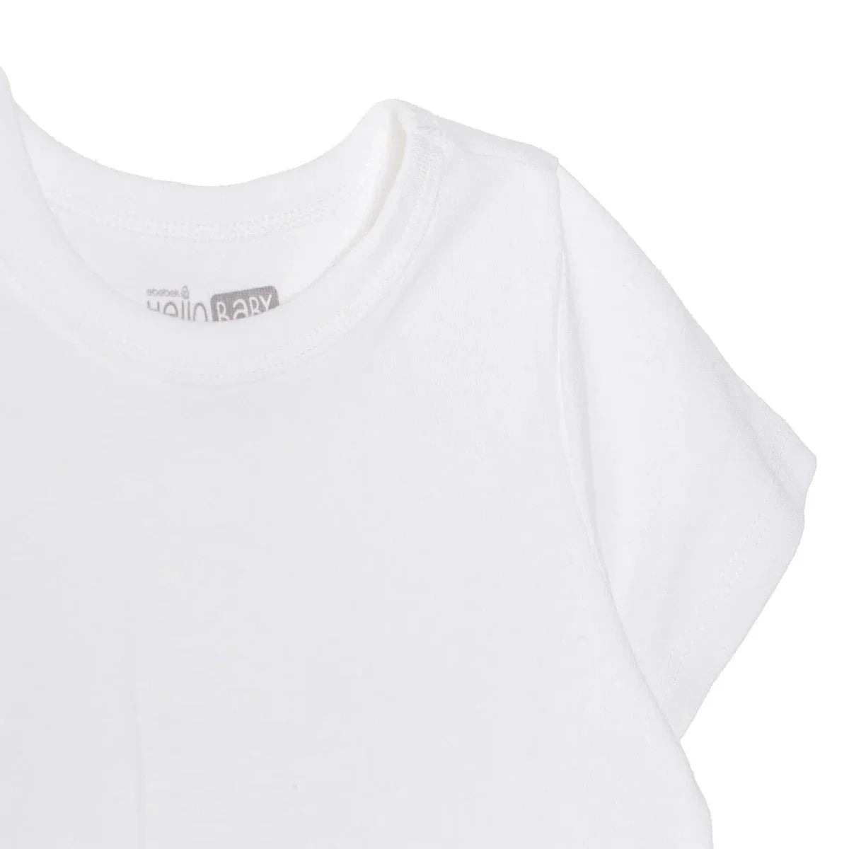White crew-neck short-sleeve unisex undershirt with neck label