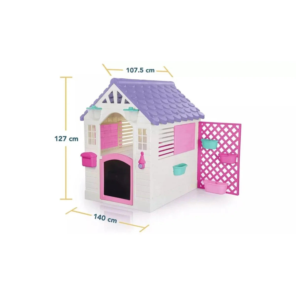 Dolu Deluxe Garden Playhouse with Fence – Pink