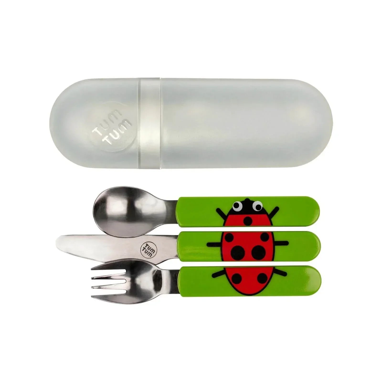 TUM TUM Travel Cutlery Set with Case - Ladybird - Bobobiy
