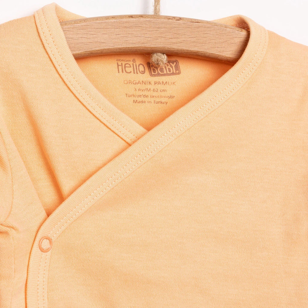 HelloBaby Newborn Organic Wrapover Top-Hat - Orange