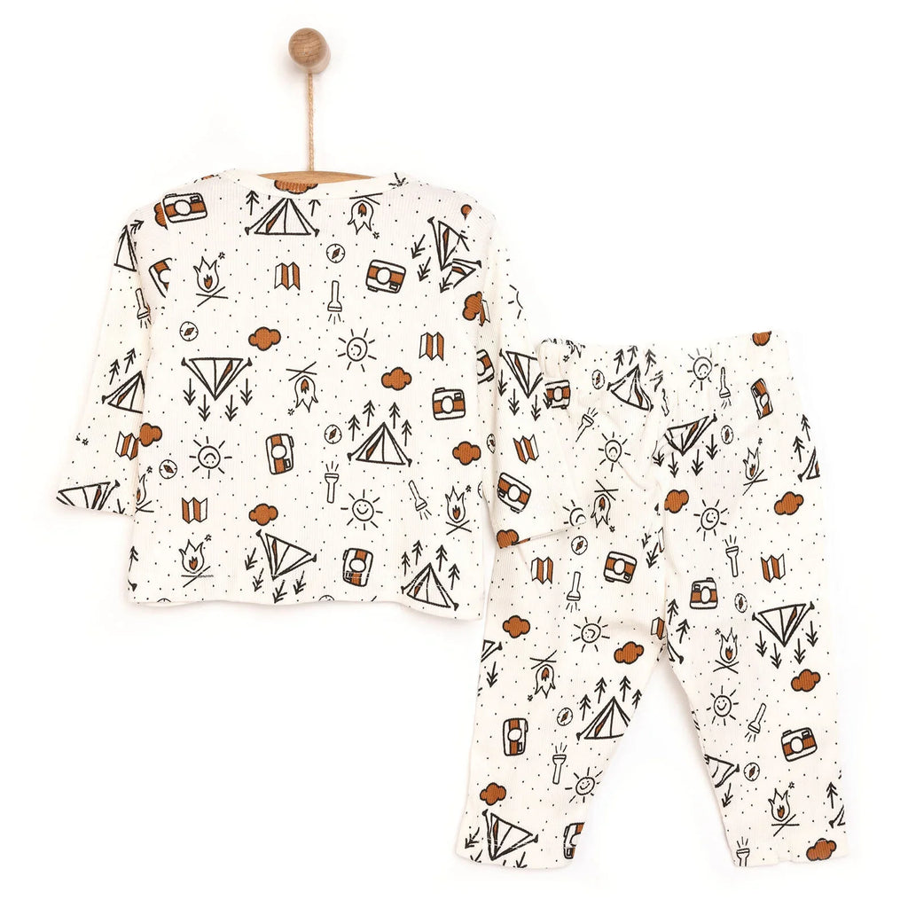 HelloBaby  Baby Boy Long Sleeve Pyjamas - Ecru