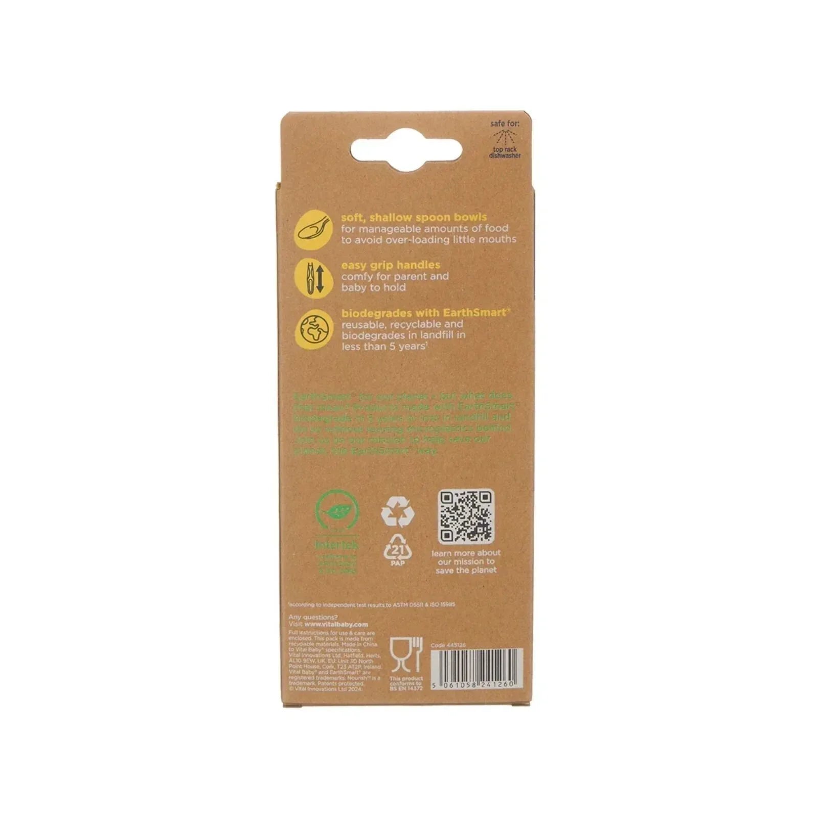 Vital Baby Nourish Start Weaning Spoons Natural Pack of 5 - Bobobiy