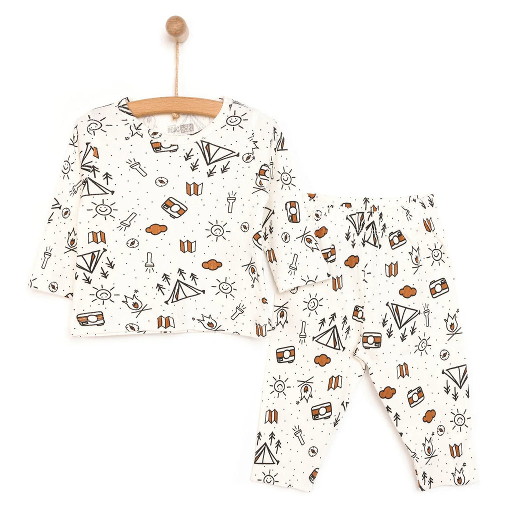 HelloBaby  Baby Boy Long Sleeve Pyjamas - Ecru