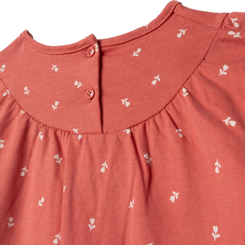 HelloBaby Wintrt Cherry Dress - Coral Printed