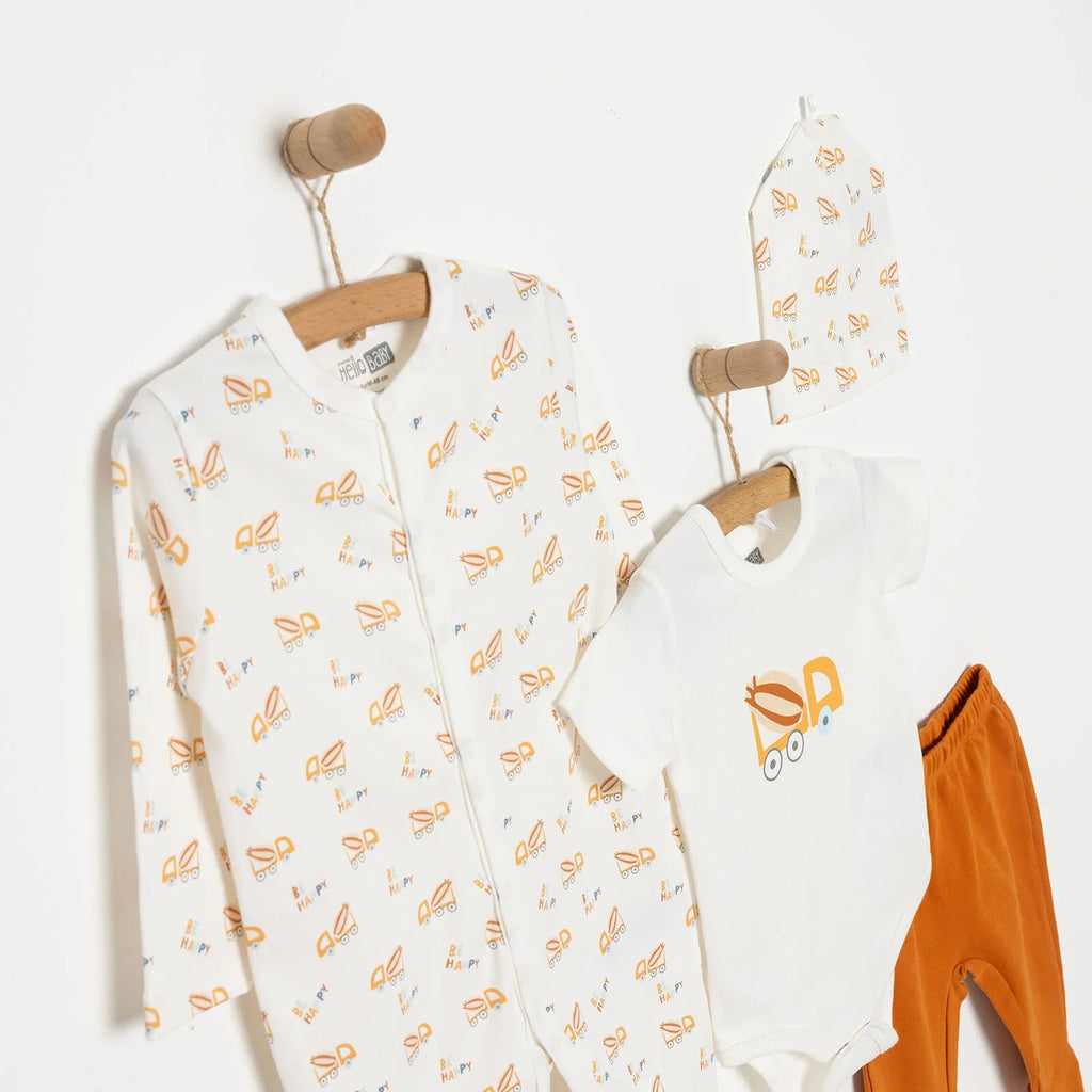 HelloBaby Boy Newborn Set 4 pcs - Dark Orange