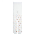 Girls polka dot tights in light fabric with beige and brown dot pattern