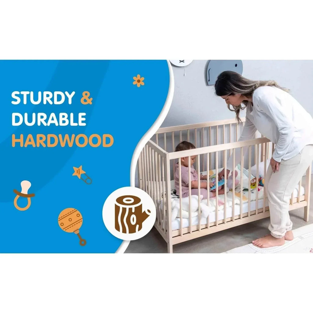 Kukka Natural Wood 2-Level Cot 70x140 - Bobobiy