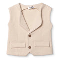 HelloBaby Boys Waistcoat Buttoned Smart Line V-Neck Sleeveless - Ecru