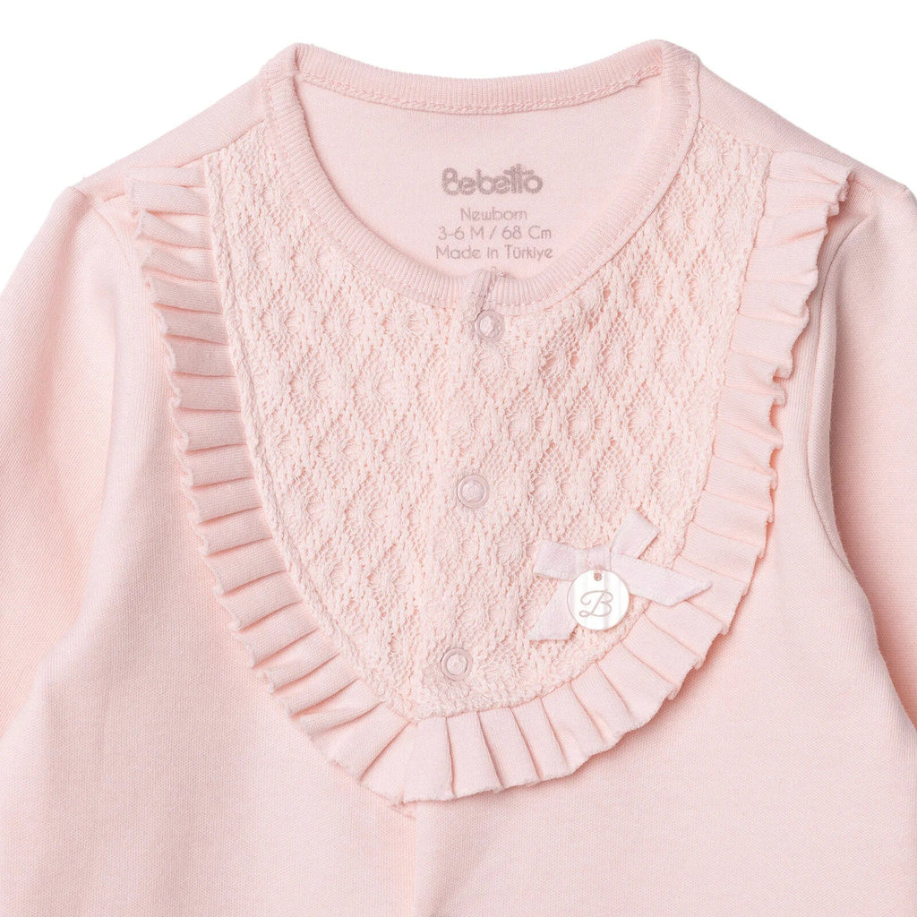 Bebetto Newborn Footed Jumpsuit - Pink