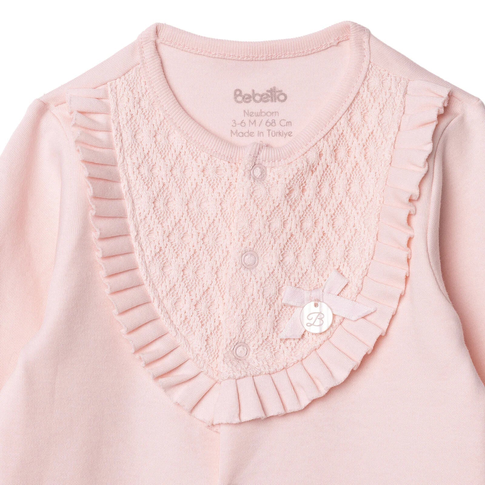 Bebetto Newborn Footed Jumpsuit - Pink