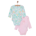 HelloBaby Girl 2-Pack Long Sleeve Bodysuit - Light Pink