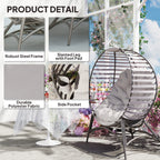 Outsunny Egg Chair with Cushion & Side Pocket Light Grey
