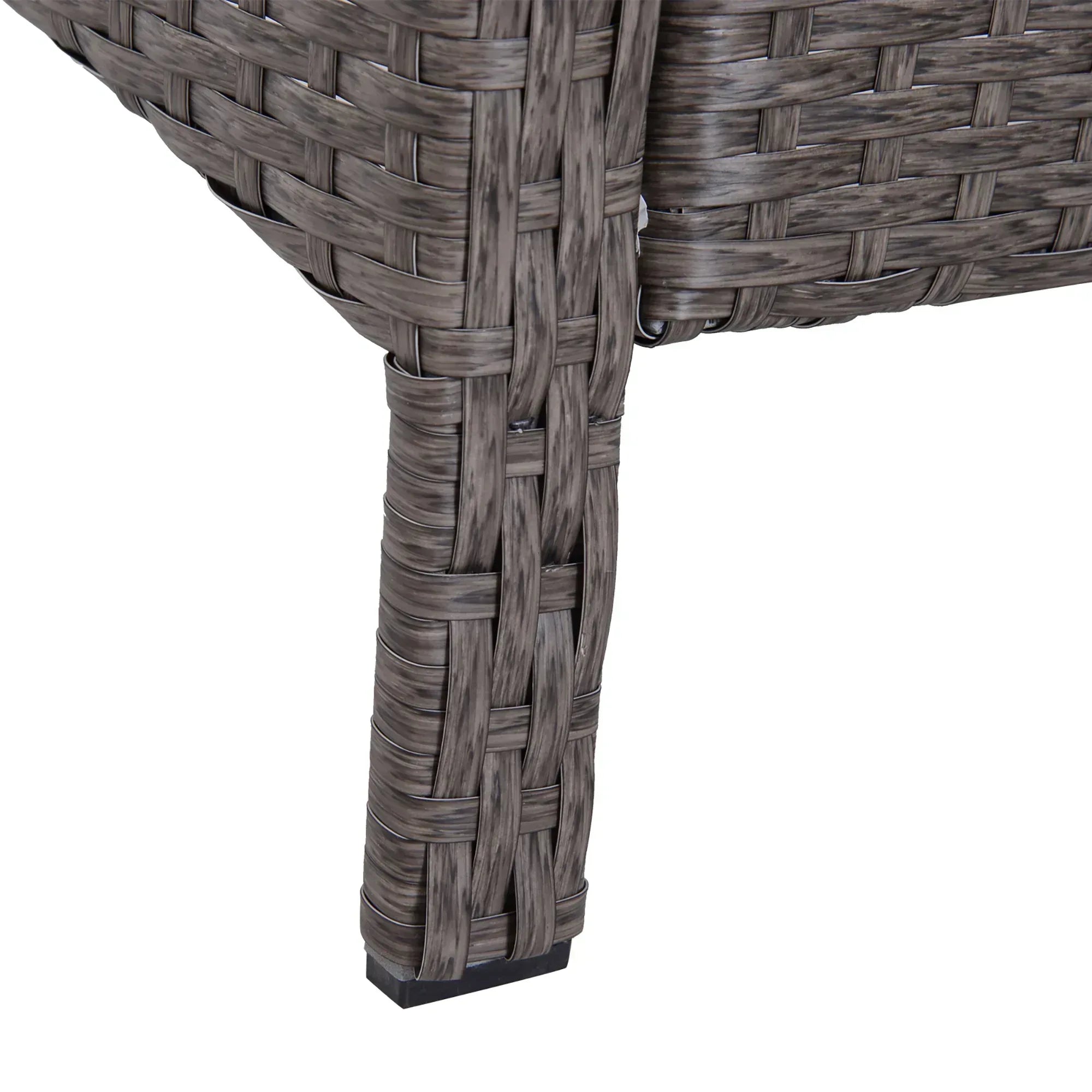 2-Seater Rattan Furniture Set, Steel Frame-Grey - Bobobiy