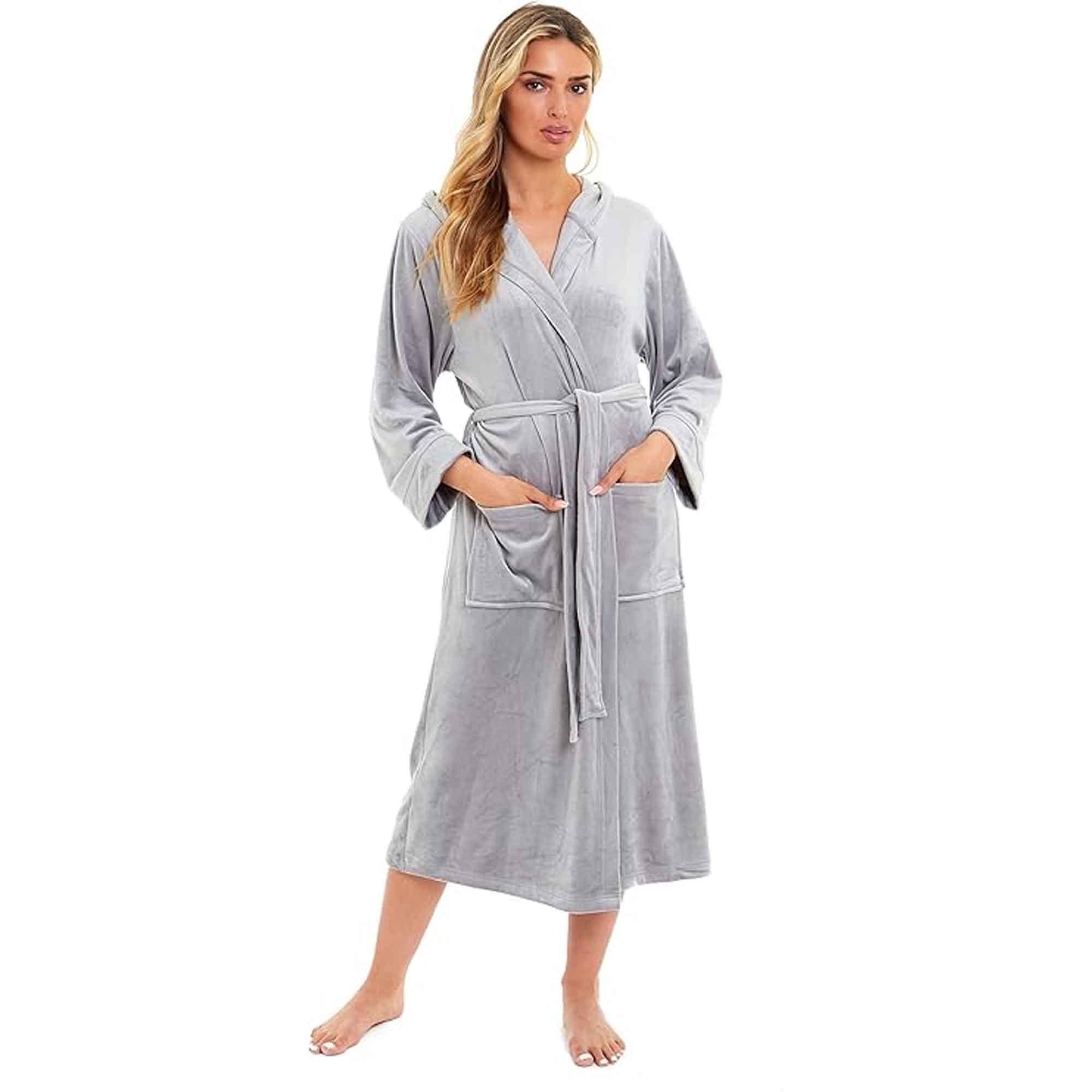 elegant-women-s-hooded-velour-robe-ultra-soft-luxurious-bathrobe-perfect-for-lounging-spa-and-gym-in-pink-and-grey-adjustable-fit-multiple-sizes-by-daisy-dreamer-grey-s-robe-118473384 - Bobobiy