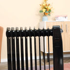 Black oil-filled radiator electric heater with 11 fin rows and side handle