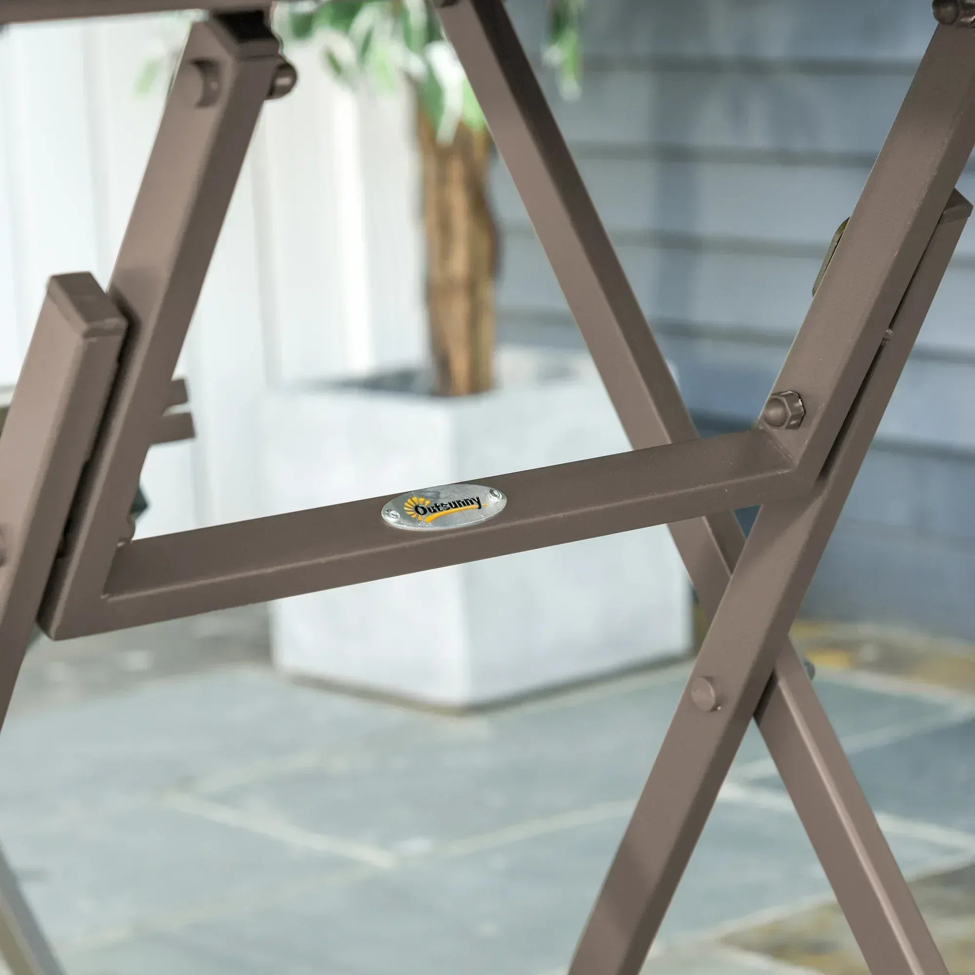 3 Piece Foldable Garden Bistro Set Patio Furniture Set with Table and 2 Chairs for Conservatory Balcony Terrace, Grey - Bobobiy