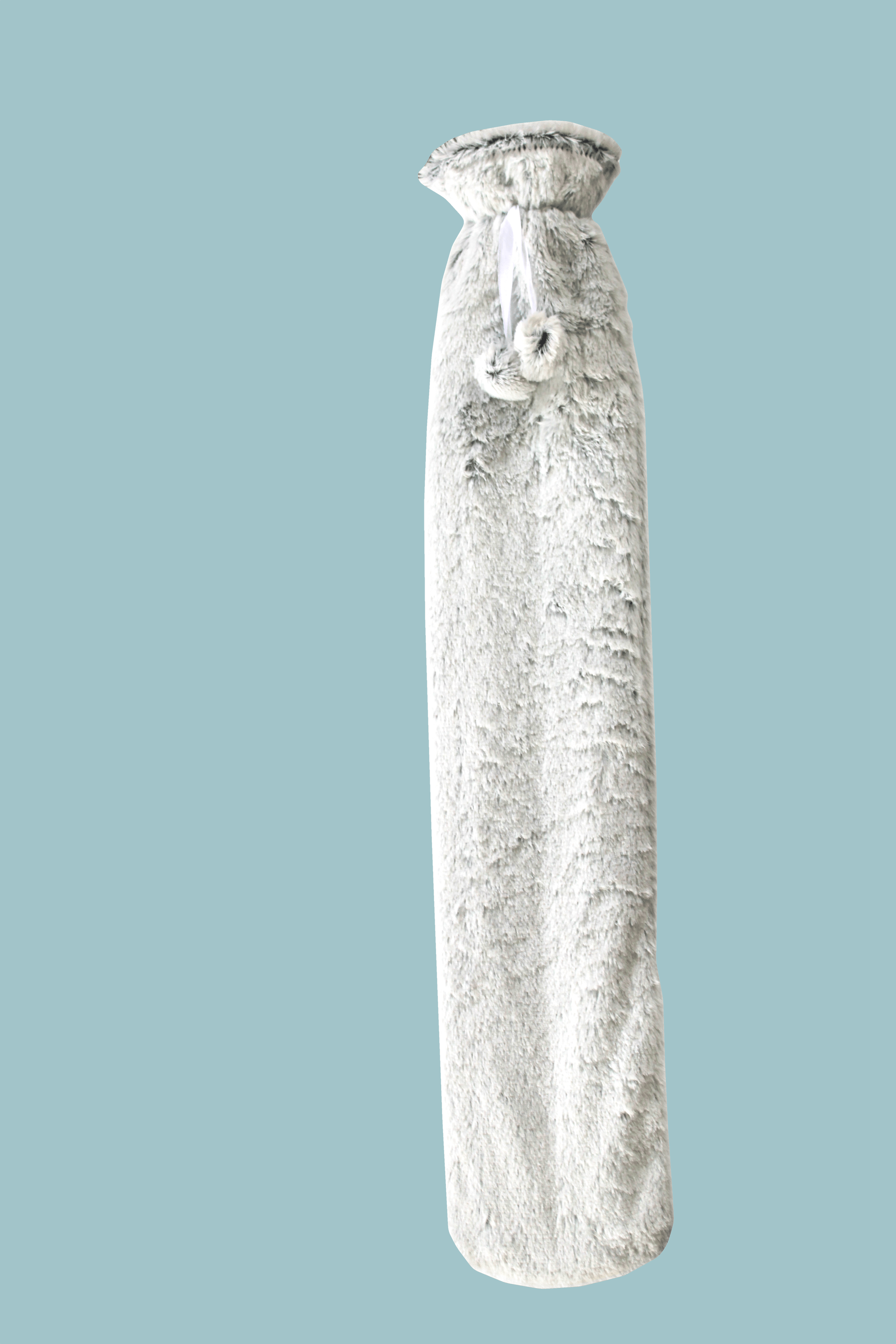 Extra Long 2L Hot Water Bottle with Plush Faux Fur Cover for Cosy Nights Natural Rubber UK Safe Tested Soft Fleece Ideal Gift for Adults Kids