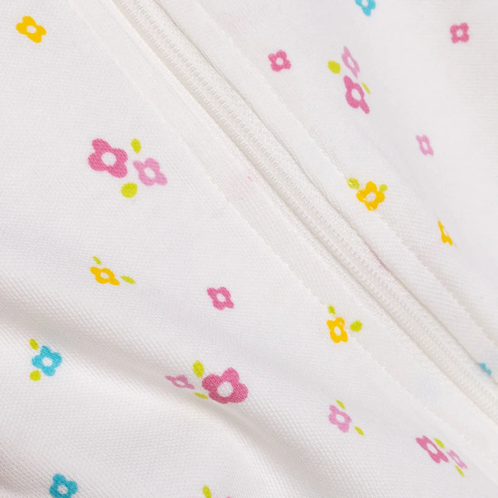 HelloBaby Newborn Girl Footed Jumpsuit - Ecru