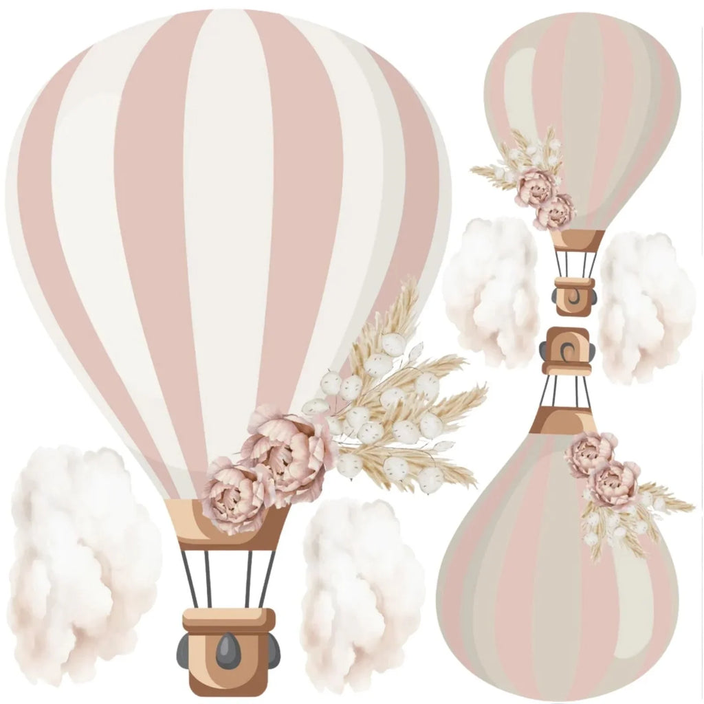 Live Vida Floral Hot Air Balloon Wall Stickers