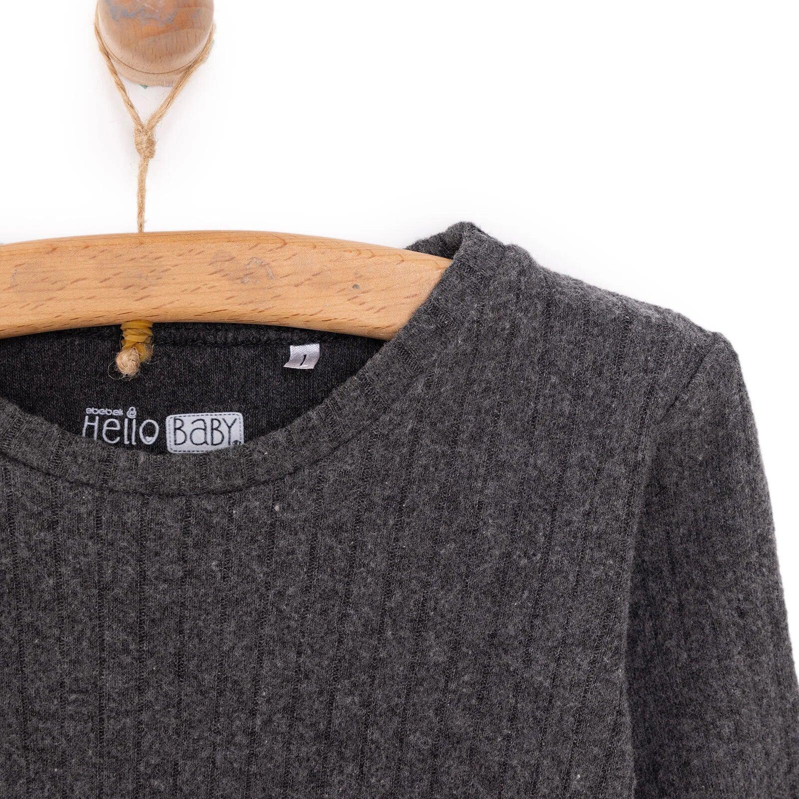 HelloBaby Baby Boy Long Sleeve Pyjamas Set - Dark Grey - Bobobiy