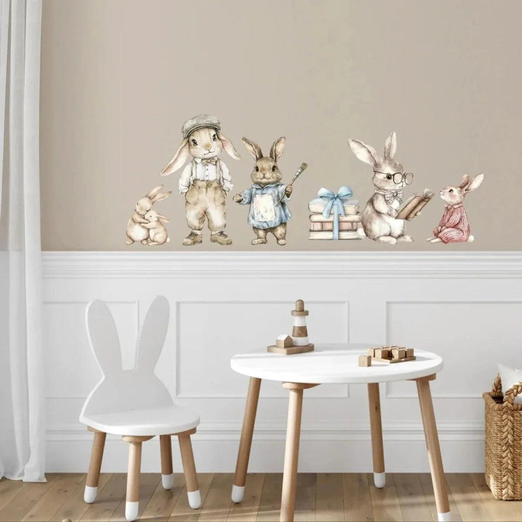 Live Vida Rabbit Wall Sticker Set - Blue