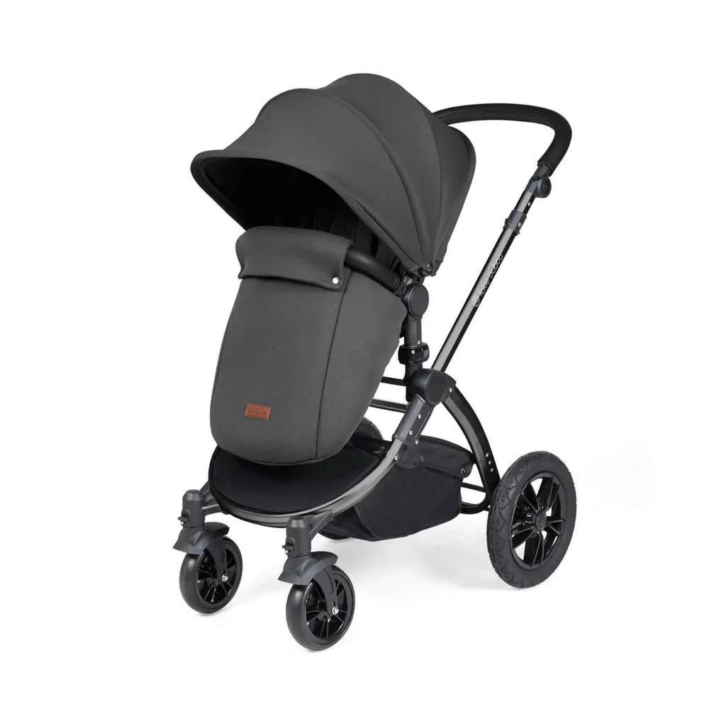 Ickle Bubba Stomp Luxe 2-in-1 Pushchair & Carrycot - Black/Charcoal Grey/Black
