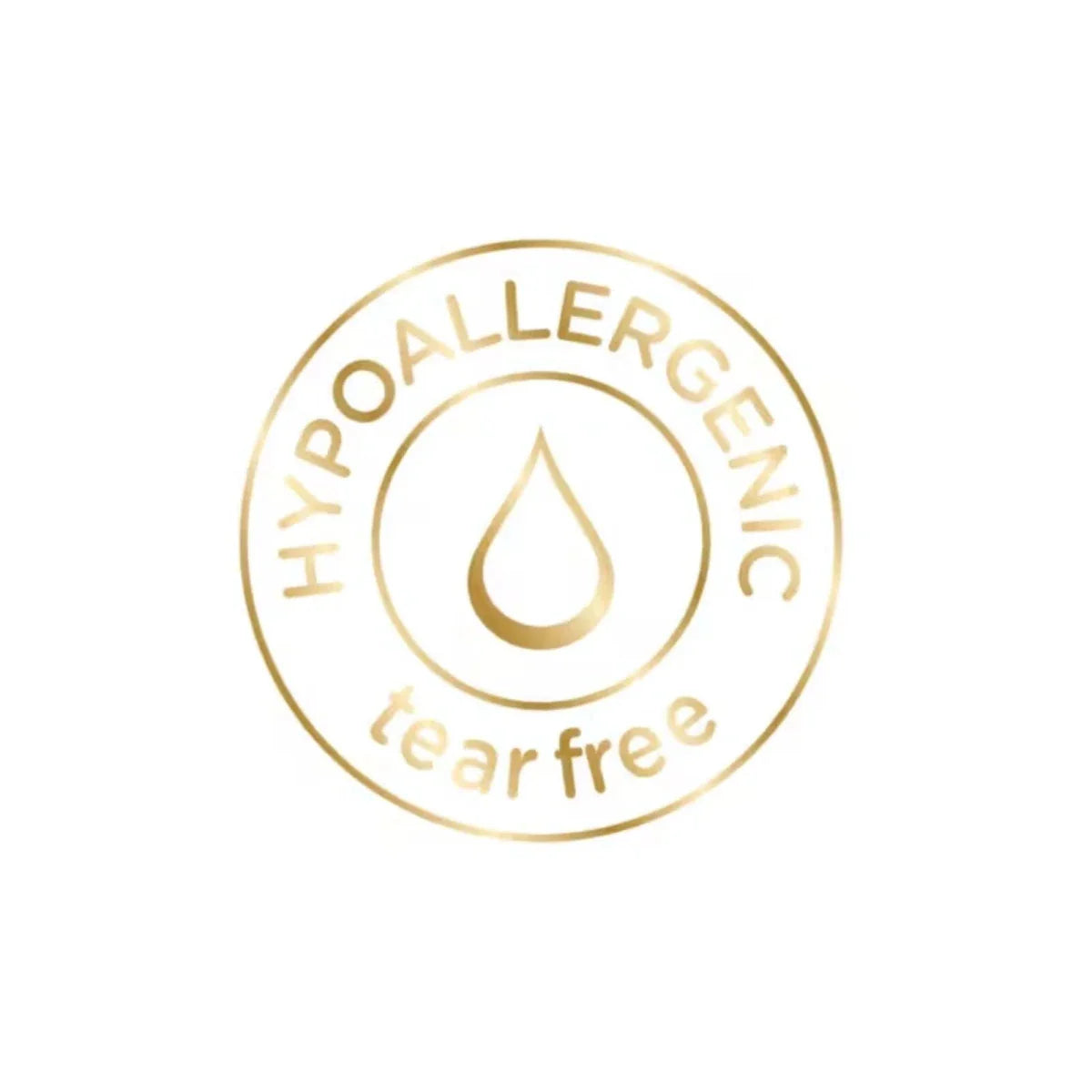 Hypoallergenic tear free logo with drop icon