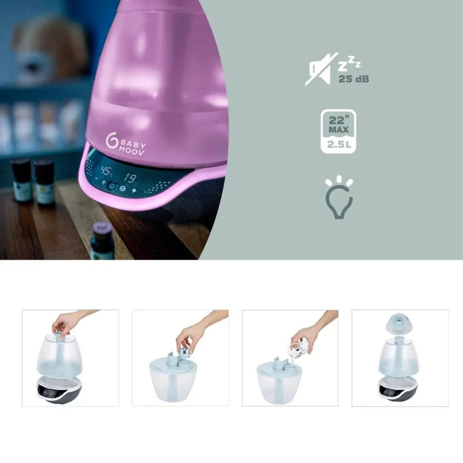 Babymoov Hygro Plus 3-in-1 Baby Humidifier - Bobobiy