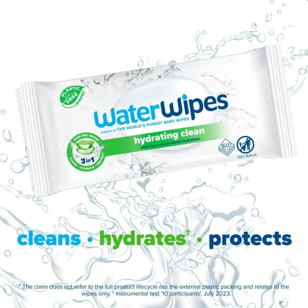 WaterWipes Hydrating Wipes 60 pcs - Bobobiy