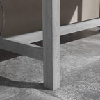 Grey wooden base leg and support bar for raised garden bed