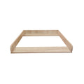 Oak baby changing top tray insert with raised edges, open center