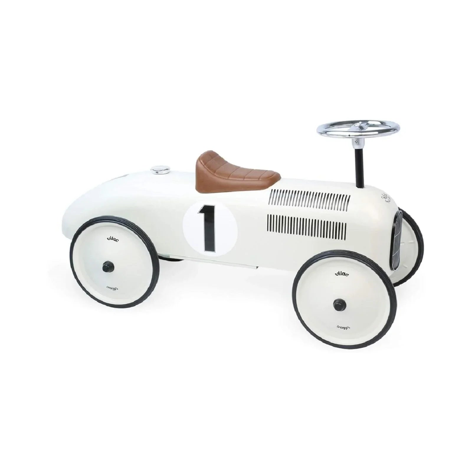 Vilac Ride On Metal Car Toy - Off White