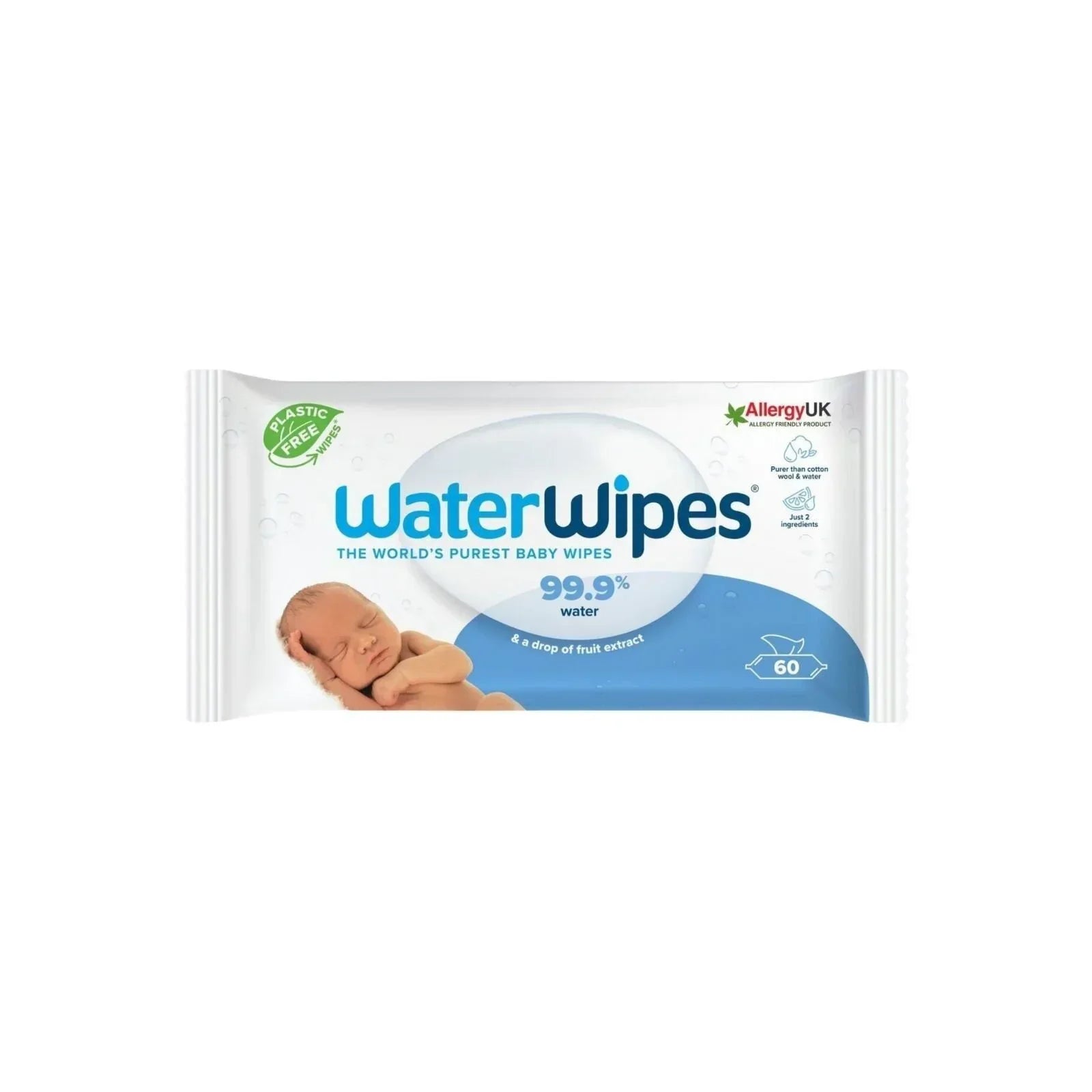 Water Wipes Sensitive Baby Wipes 60 pcs - Bobobiy