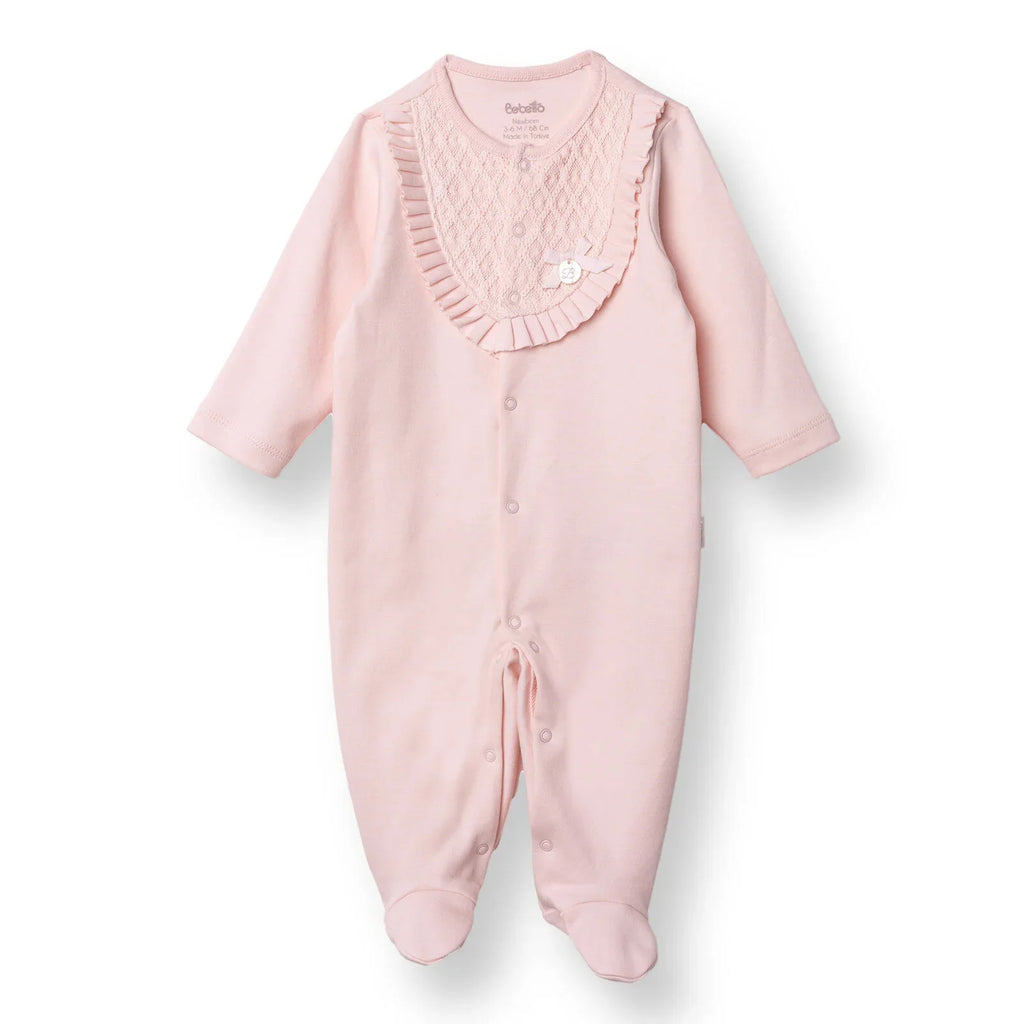 Bebetto Newborn Footed Jumpsuit - Pink