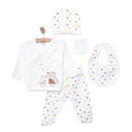Aziz Bebe Suzene Embroidered 5 Piece Newborn Starter Set - Ecru