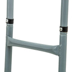 Trampoline ladder side rail with three-step bar and black clamp connectors