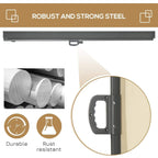 Robust dark gray steel roller housing for retractable patio screen awning