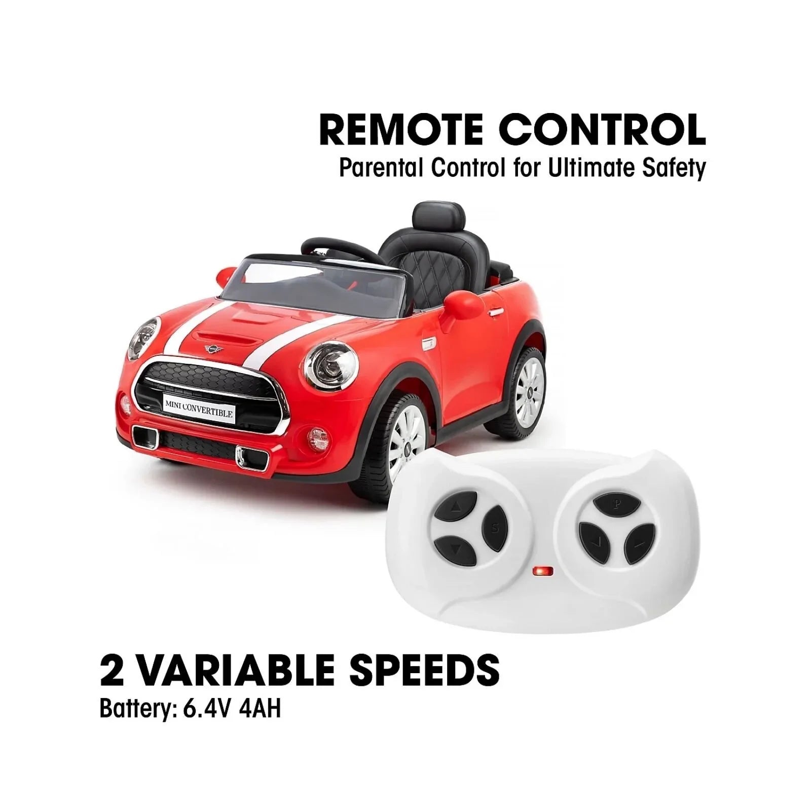 Xootz Mini Cooper Convertible 12V Electric Ride On - Red
