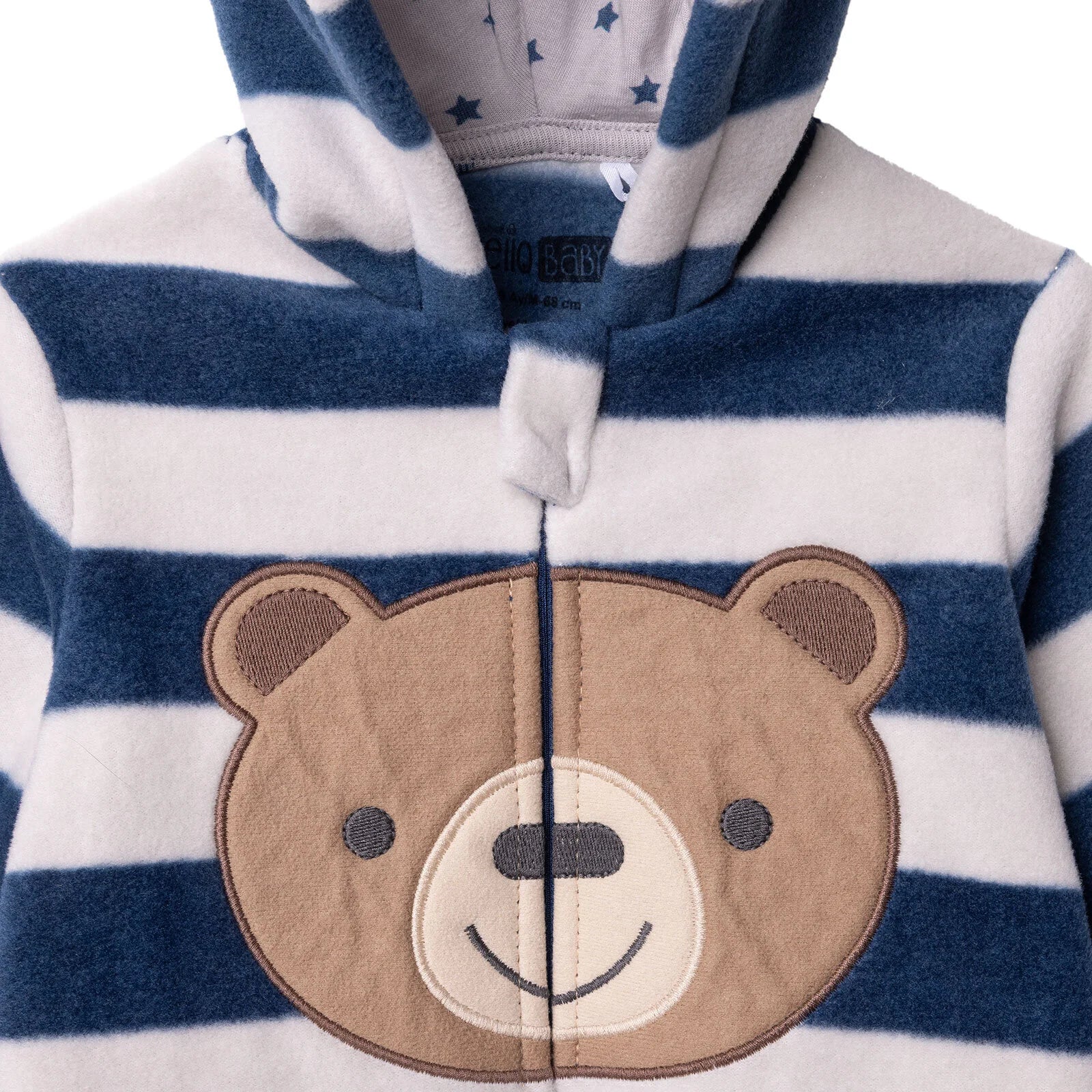 HelloBaby Newborn Polar Footed Jumpsuit - Navy Printed