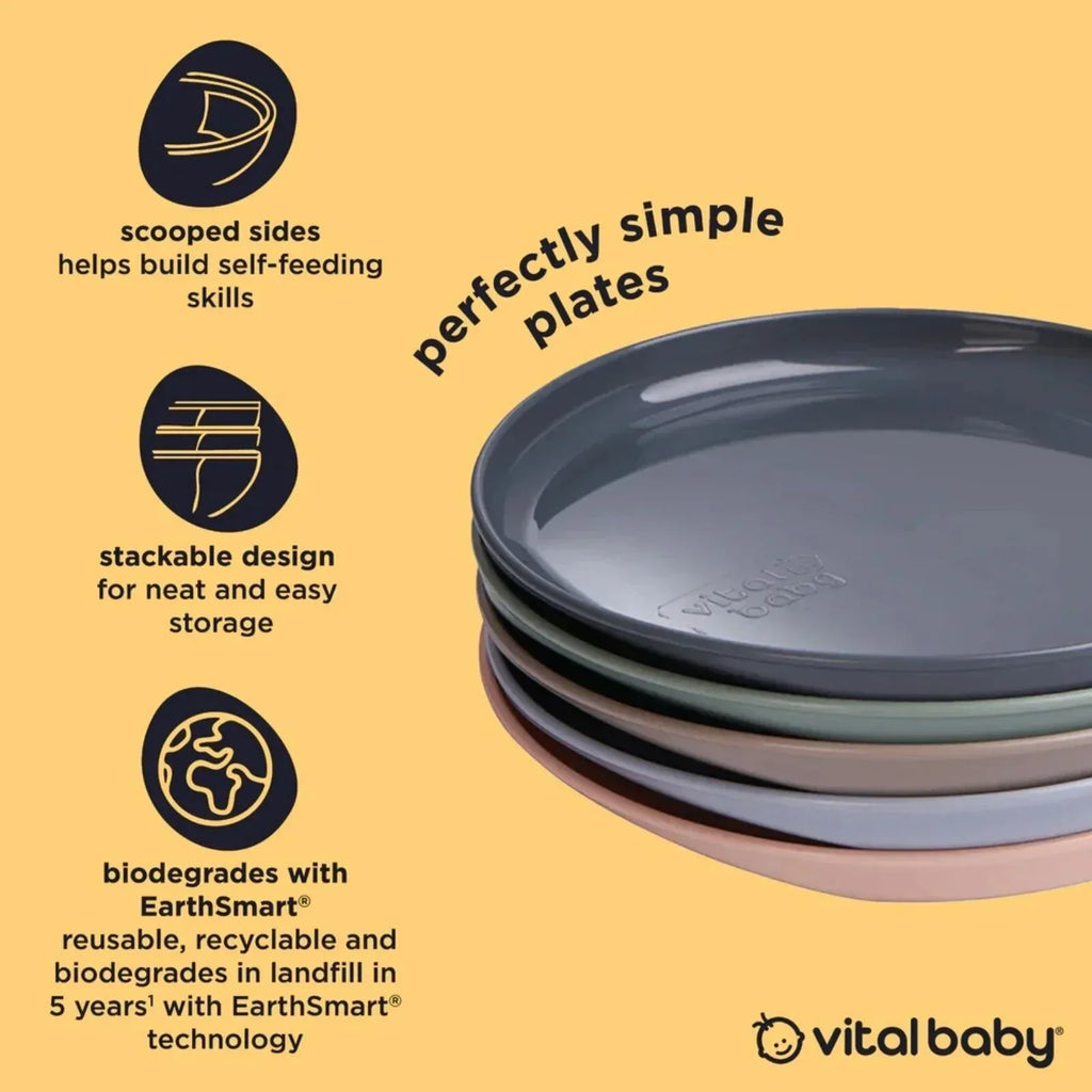 Vital Baby Nourish Perfectly Simple Plates Pack of 5 - Bobobiy